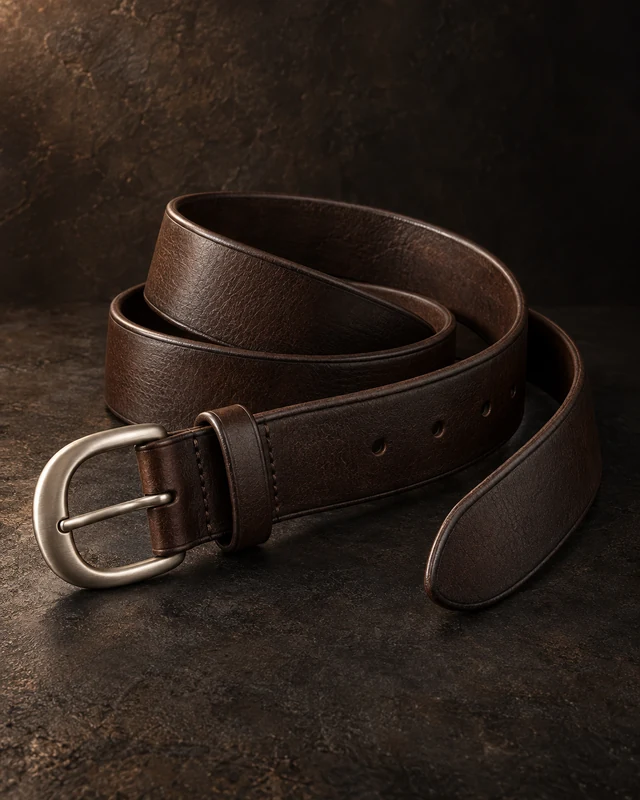 The Contour — full concept study of the espresso belt, isolated on a near-black sweep