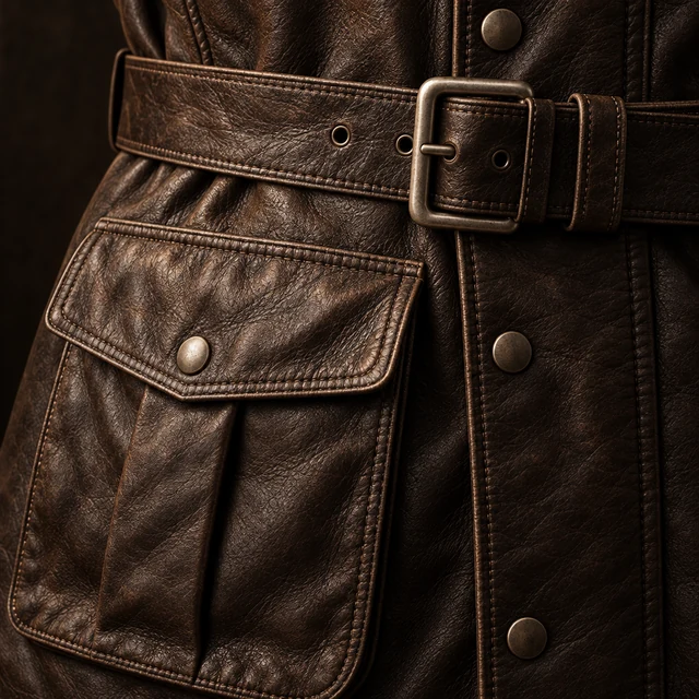 The Outrider — close concept study: collar, zip line and stitching